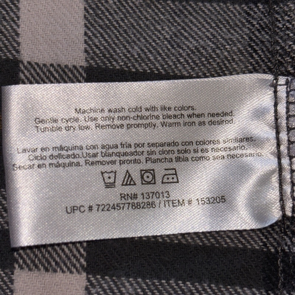 Woolrich Buffalo Plaid Flannel Shirt Men's Large Black Grey Tan - Picture 6 of 12